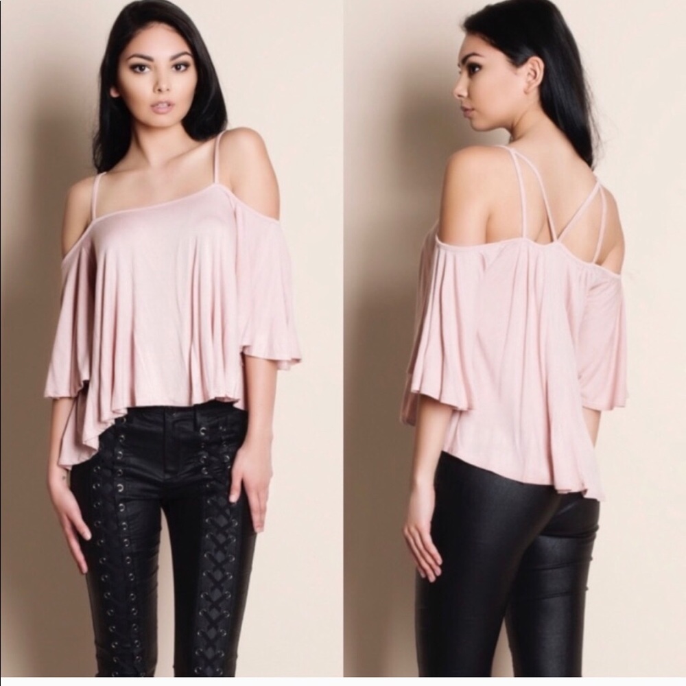 Dusty Rose 🌹 Cold Shoulder Top